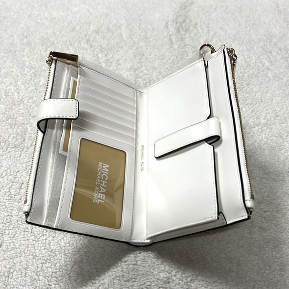 MICHAEL MICHAEL KORS Jet Set Double-Zip Pebble Leather SmartPhone Wristlet - Picture 6 of 7